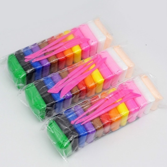 Jual air dry clay isi 12 warna modelling clay light clay f50b | Shopee ...