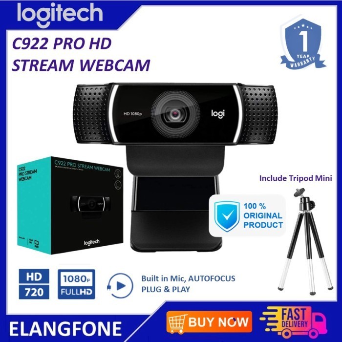 Jual Logitech C922 Pro Stream Webcam Hd Original | Shopee Indonesia