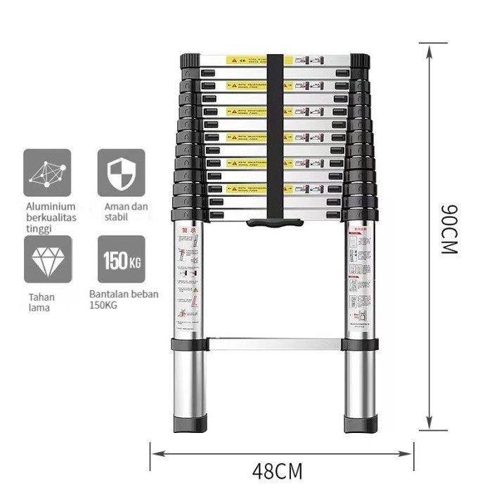 Jual Furnibest Tangga Lipat Aluminium Tangga Teleskopik Portable ...
