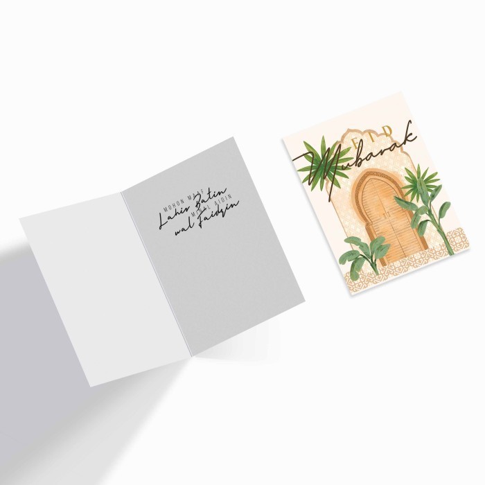 Jual Capricorn Design Kartu Lebaran Desain Eid Mubarak Golden Script ...