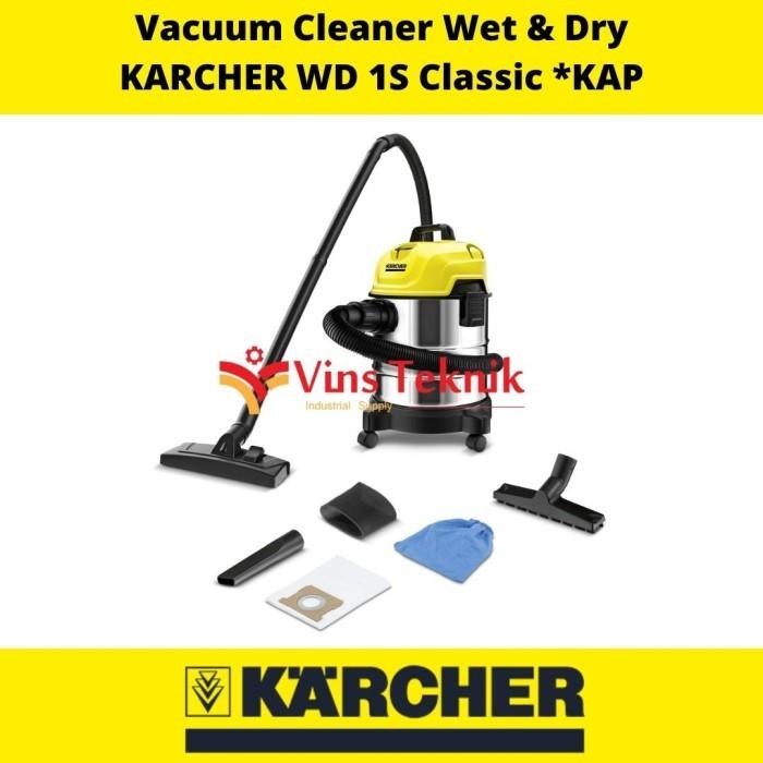 Jual MESIN VACUUM CLEANER WD 1S CLASSIC KARCHER VACUUM WET AND DRY 1300