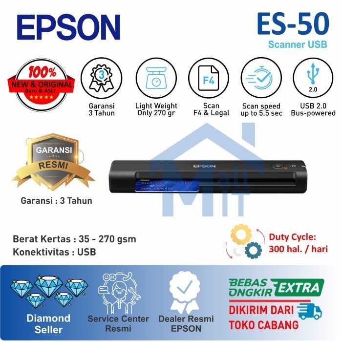 Jual Scanner Epson Es-50 Epson Es50 | Shopee Indonesia