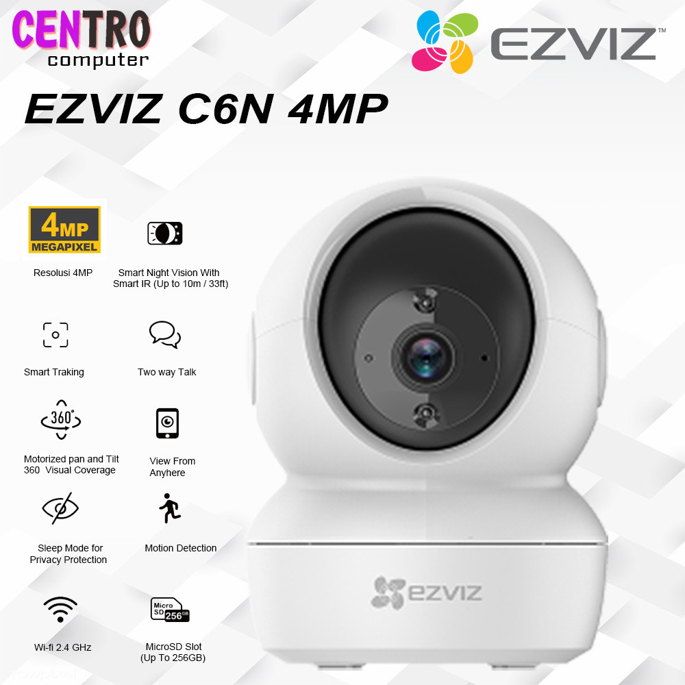 Jual EZVIZ C6N 4MP Smart WiFi Pan Tilt IP Camera CCTV EZVIZ C6N 4MP