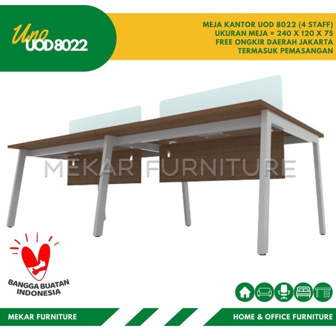 Jual Meja Kantor Kerja UNO UOD 8022 4 Seater - Mekar Furniture | Shopee ...