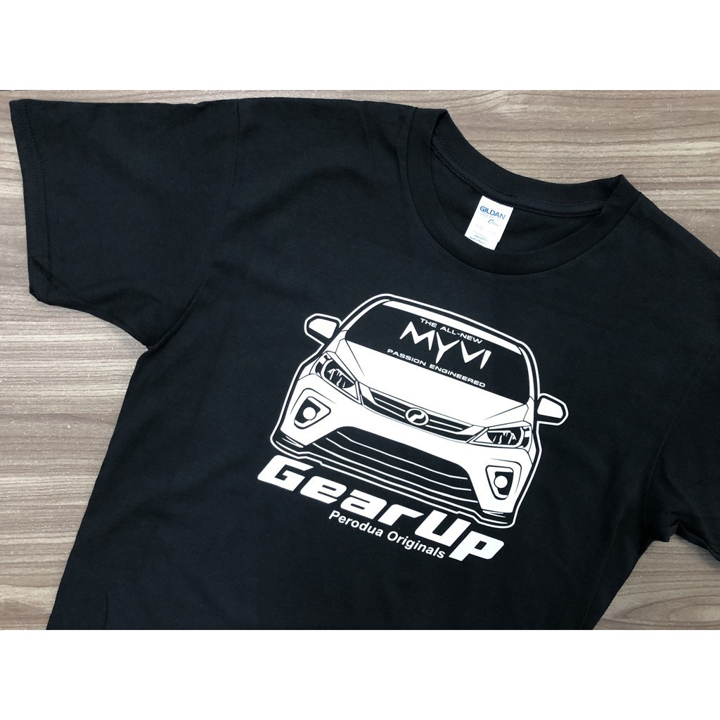 Jual Perodua Myvi Gear Up Motorsports *D1 (Kaos Hitam) Shopee Indonesia