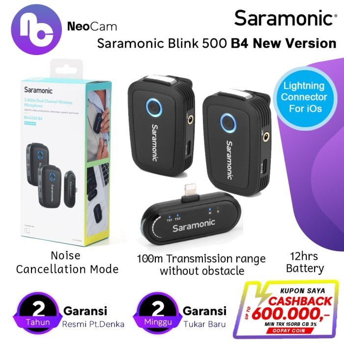 Jual Saramonic Blink 500 B4 New Version Wireless Microphone Shopee