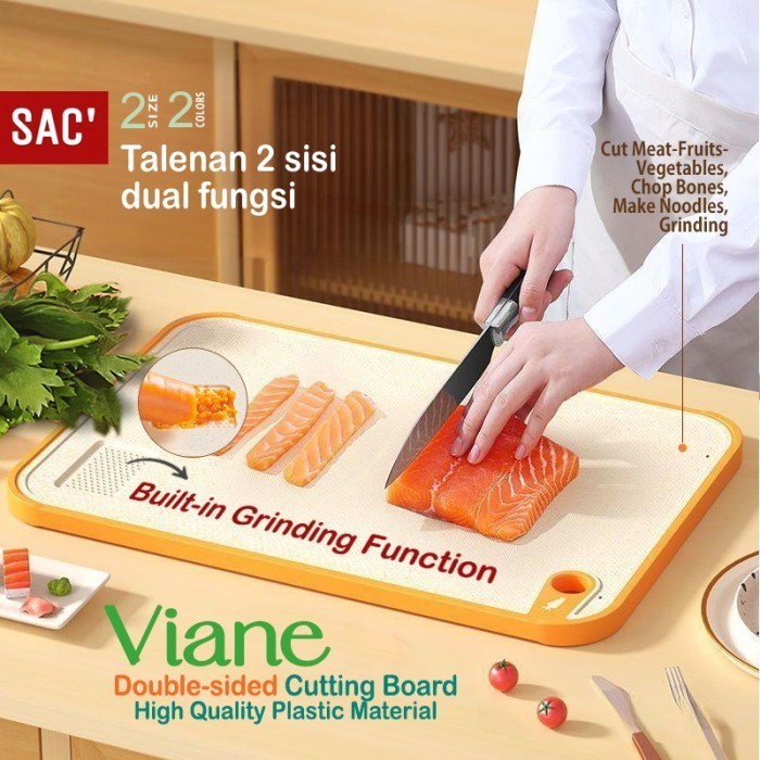 Jual Viane Two Faces Pvc Plastik Cutting Board Talenan 2 Sisi Papan
