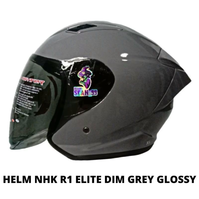 Jual HELM NHK R1 ELITE SOLID ALL WARNA SINGLE VISOR LIGHT SMOKE HALF ...