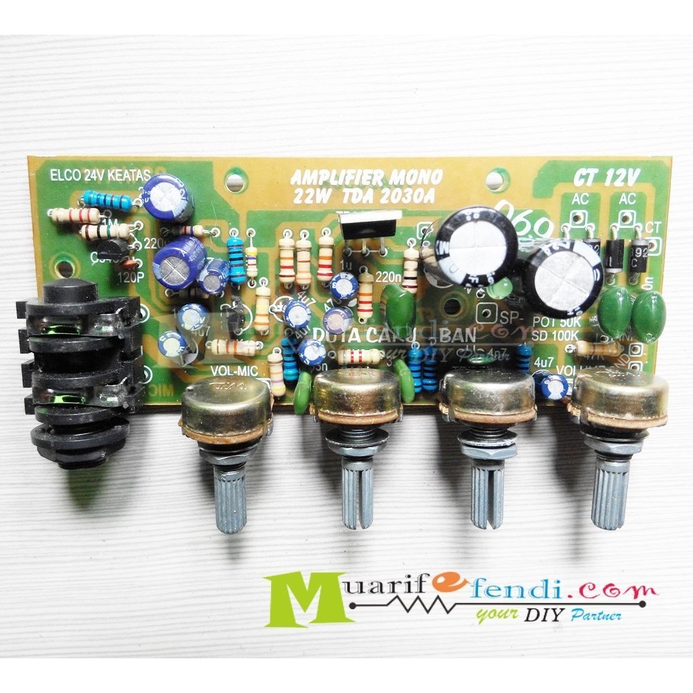 Jual KIT Speaker Aktif Mono Mic Bass treble volume dan Amplifier 22Watt