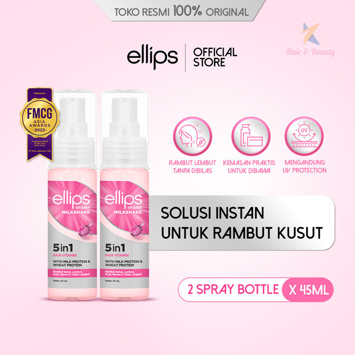 Jual [Bundle Isi 2] Ellips 5in1 Hair Vitamin Milkshake 45mL