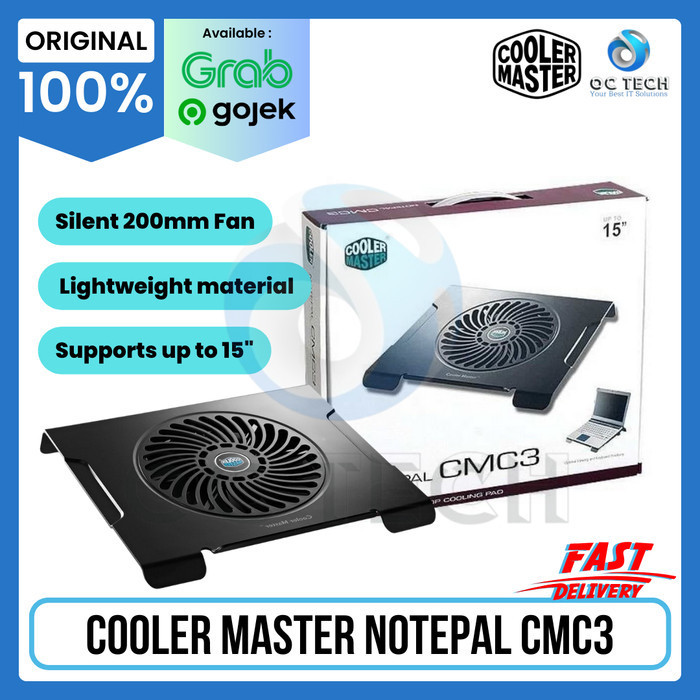 Jual COOLER MASTER NOTEPAL CMC3 SILENT FAN LAPTOP COOLING PAD Shopee