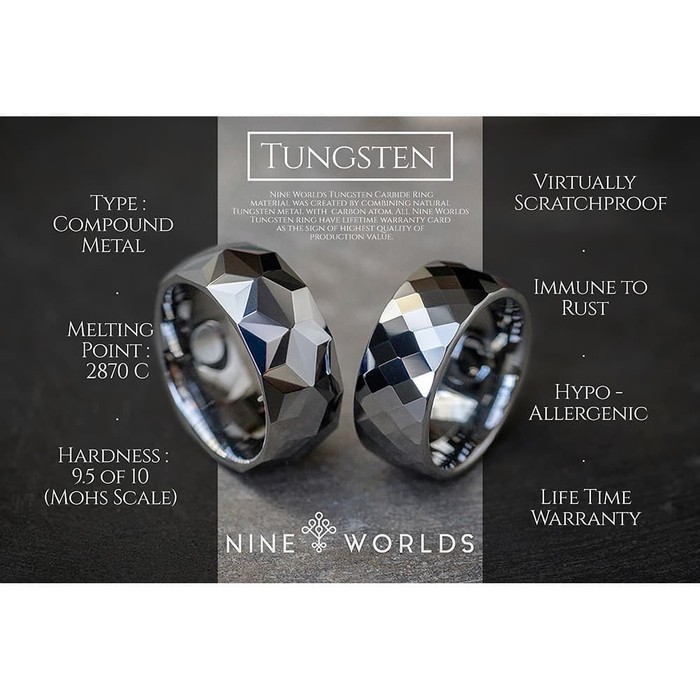 Jual Nine Worlds Ring Cincin Meteorite Tungsten Sandblasted Limited ...