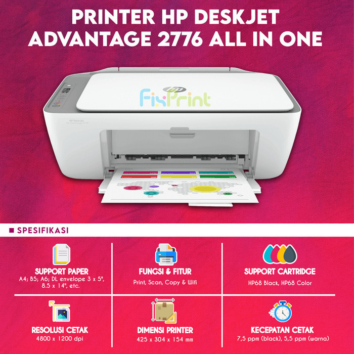 Jual Hp Deskjet Ink Advantage 2776 Printer All-In-One Wifi (7Hz98B ...