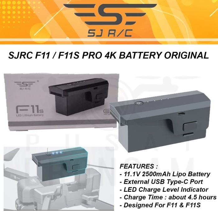 Batteria LiPo SJRC F7 4K Pro – 11.1V 2600mAh – Ricambio Originale Per Drone