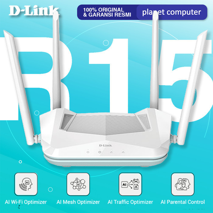 Jual D-Link R15 Eagle Pro Ai Wifi-6 Ax1500 Gigabyte Smart Mesh Router ...