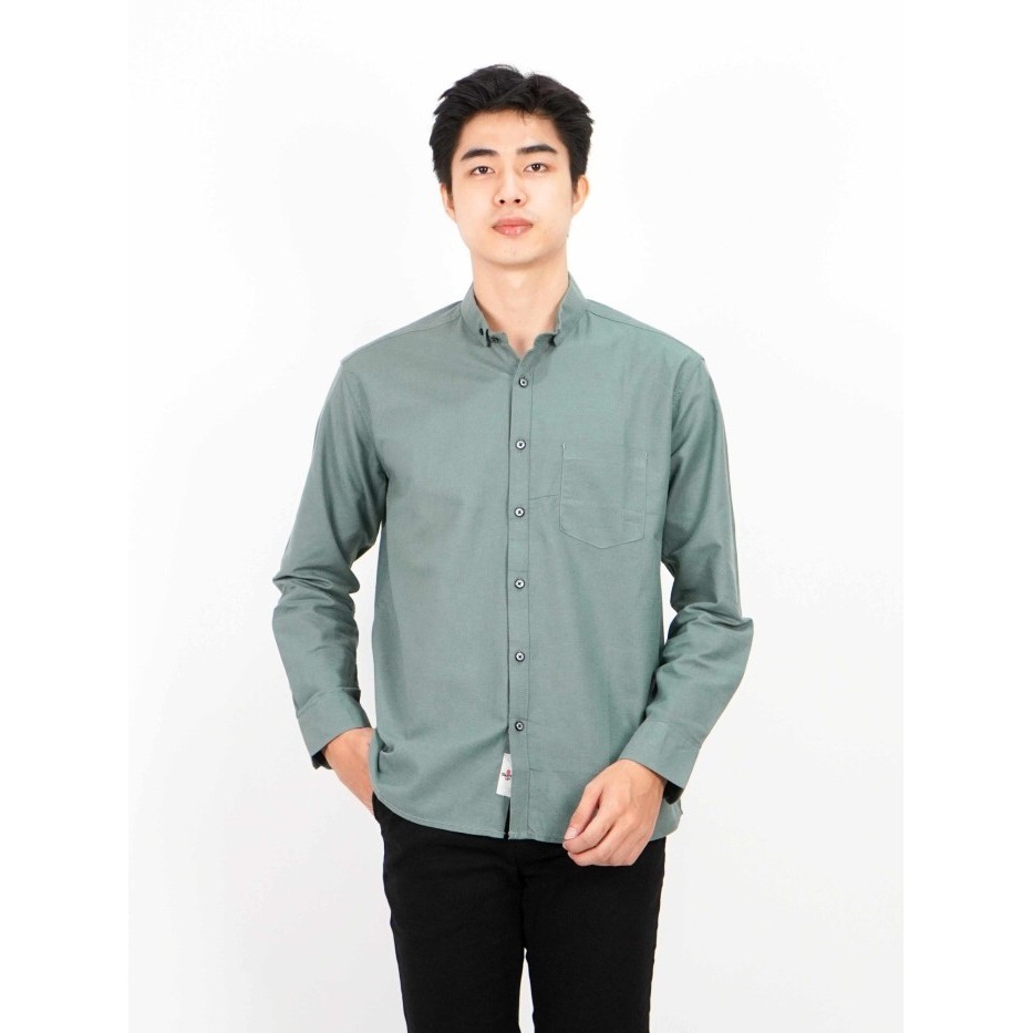 Jual SWIPE UP KEMEJA BASIC RAMI PRIA SLIMFIT LENGAN PANJANG SAGE ...