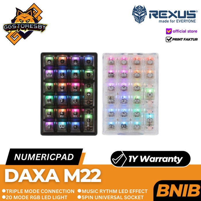Jual Rexus Daxa M22 Numeric Mechanical Keyboard | Shopee Indonesia