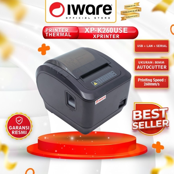 Jual Printer Thermal 80Mm Xprinter Xp-K260Use Usb+Serial+Lan Autocutter ...