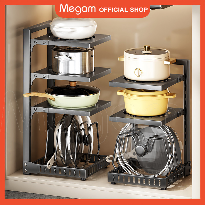 Jual Megam Rak Dapur Tingkat Penyimpanan Panci Bawah Wastafel Rak Susun ...