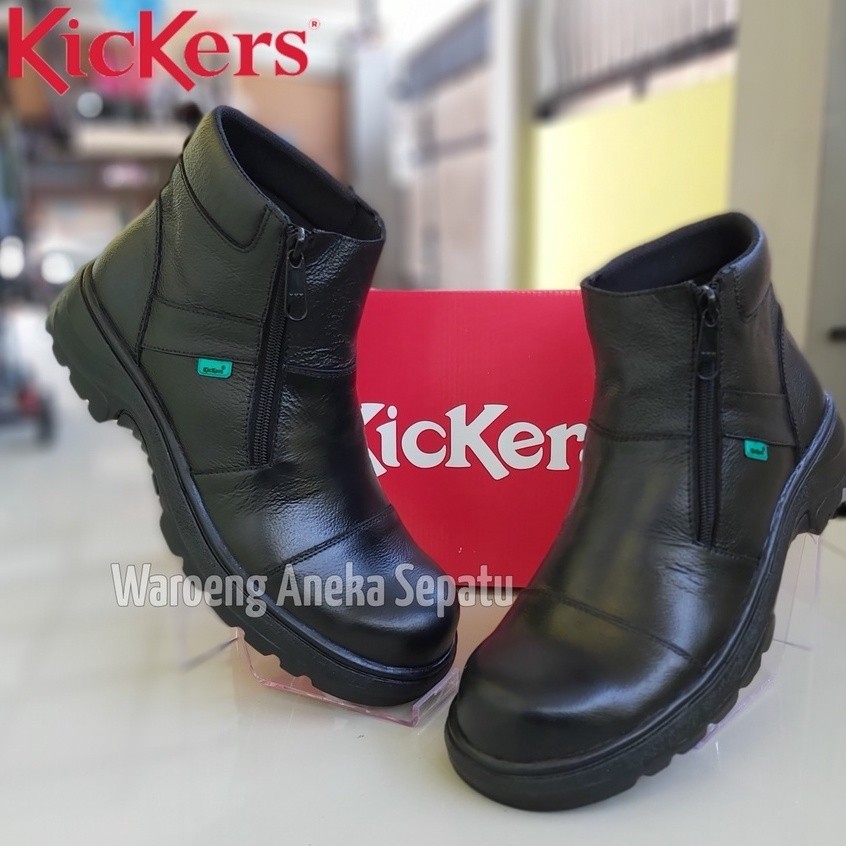 Jual SEPATU PRIA BOOTS KICKERS KING SAFETY ZIPPER KULIT ASLI SEPATU ...