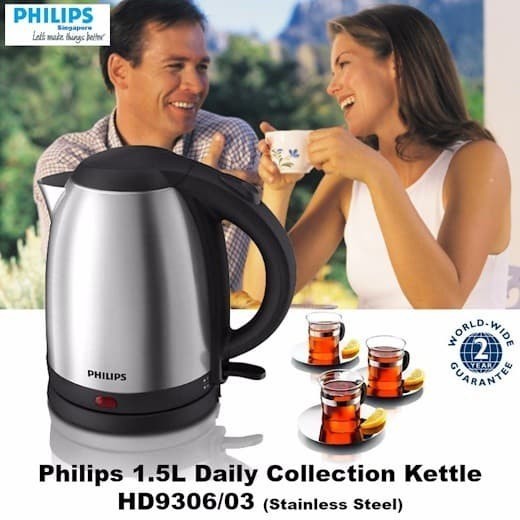 Jual Philips HD9306 Kettle Teko Listrik 1,5L Pemanas Air Elektrik