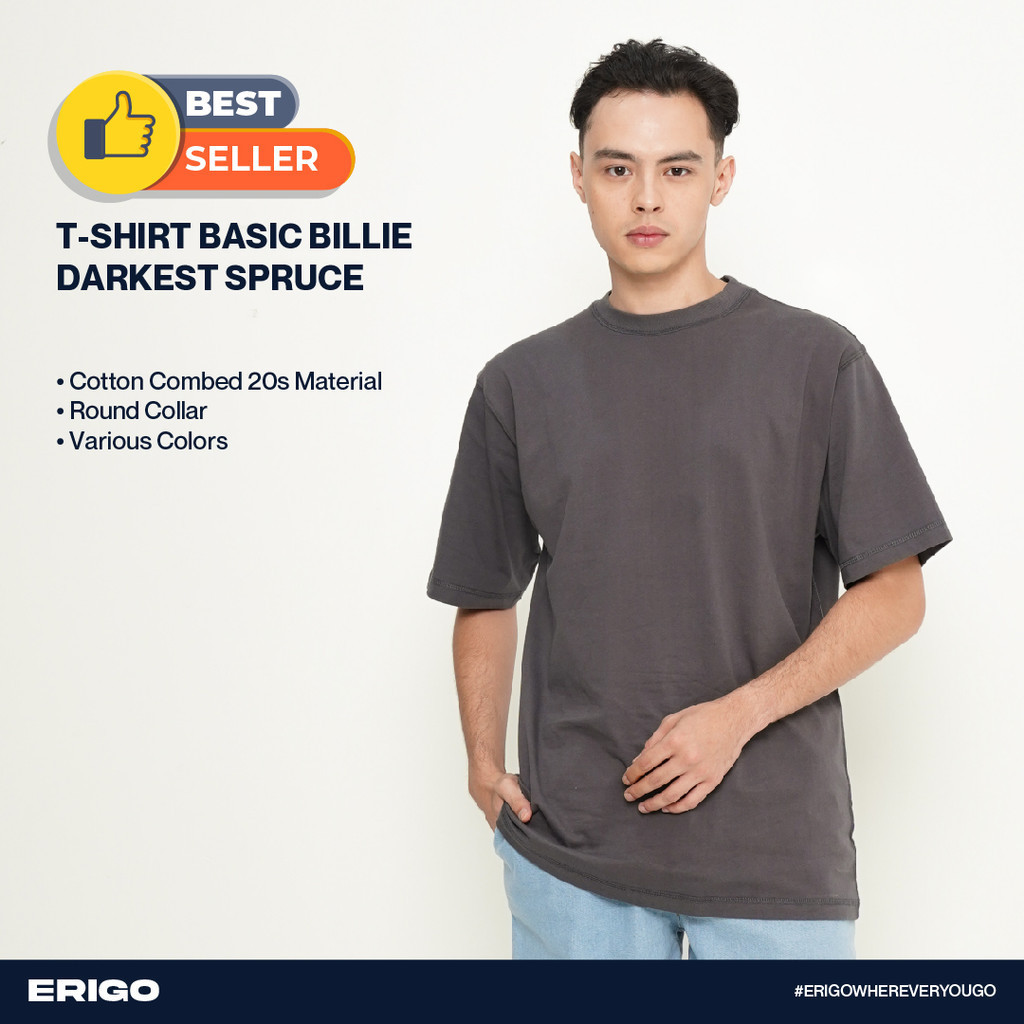 Jual Erigo T Shirt Basic Billie Darkest Spruce Unisex Shopee Indonesia