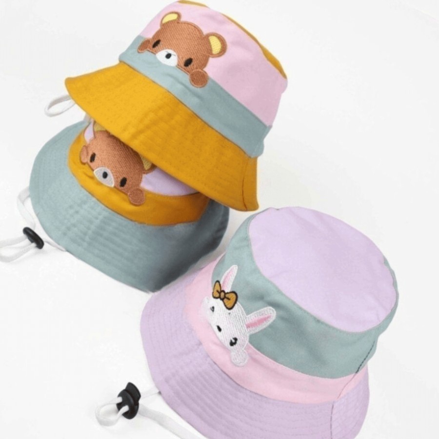 Jual Topi Bucket Anak Laki Perempuan Logo Rabbit Bear Tiga Warna ...