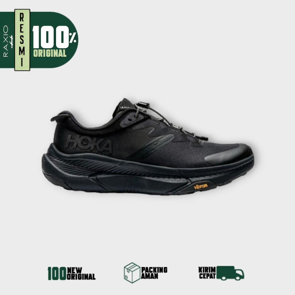 Jual Sepatu Hiking Trail Hoka One One Transport Triple All Full Black ...
