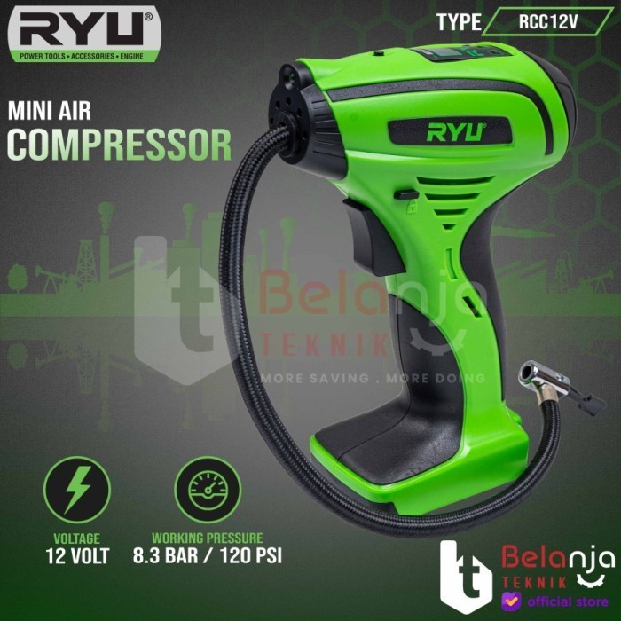 Jual RYU MESIN KOMPRESOR ANGIN POMPA BAN RCC12V MINI AIR COMPRESSOR DC ...