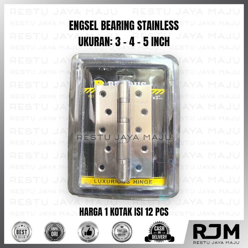 Jual [12 set] BRABUS Engsel Bearing Stainless BC 3 4 5 inch Pintu ...