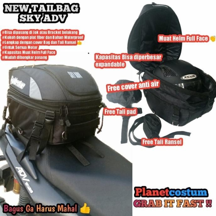 Jual Tas Helm Motor Tailbag Sky Adv Hitam Ransel Bukan Tankbag Sidebag ...