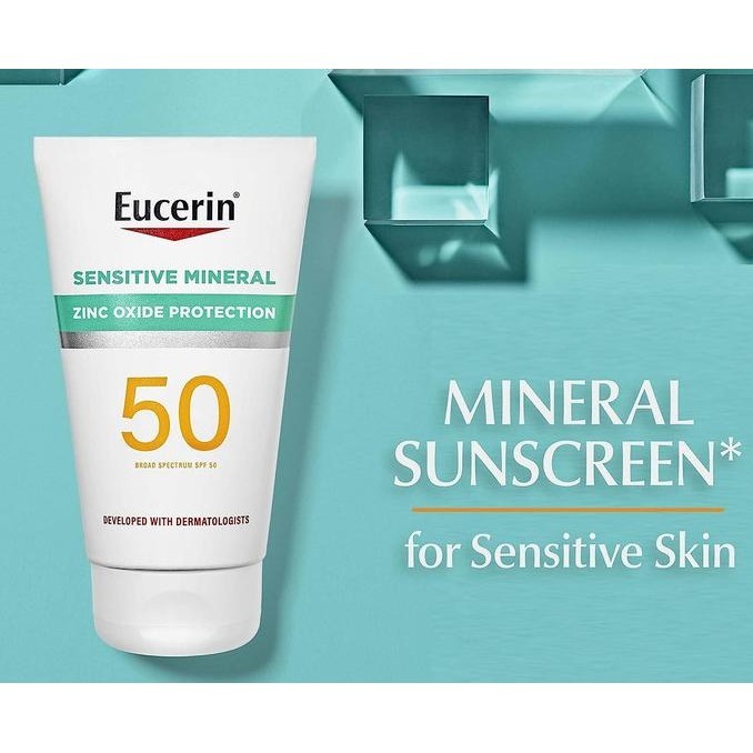 Jual Eucerin Mineral Sunscreen SPF 50 Sensitive Skin Zinc Oxide Lotion ...