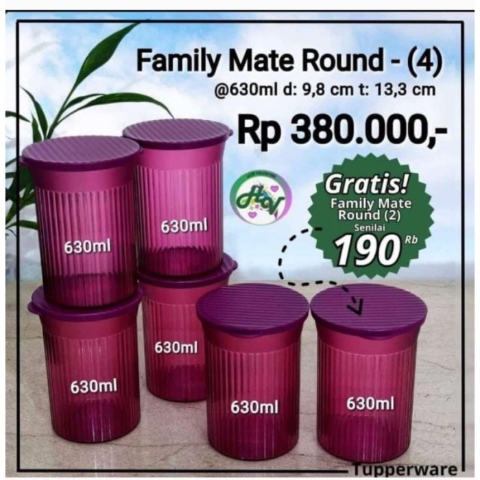 Jual Tupperware family mate round toples crystal | Shopee Indonesia