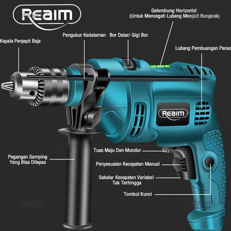 Jual Promo Mesin Bor Listrik 13mm Bolak Balik Electric Drill Bor Beton Kayu Besi Tembok Bor 7549