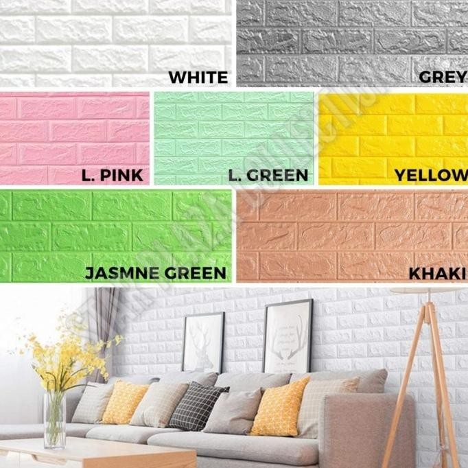 Jual Wallpaper Dinding Sticker 3d Brick Foam Modern Batu Bata Putih