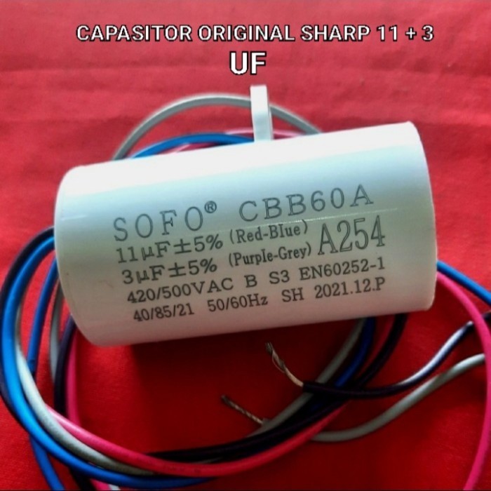 Jual kapasitor mesin cuci sharp 2 tabung 11 + 3 Original Sharp Original ...