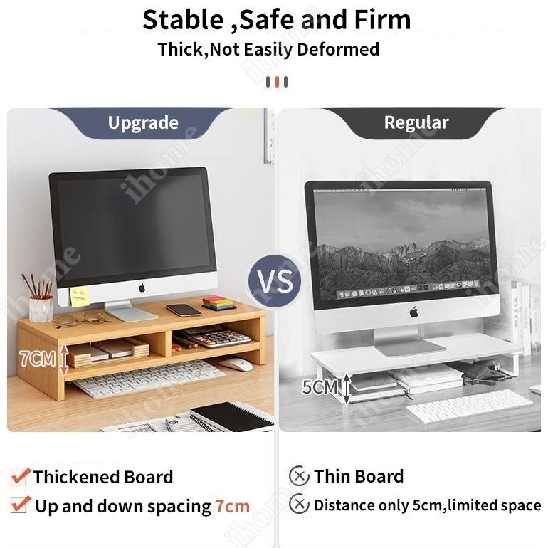 Jual Ni Ih Stand Monitor Rak Monitor Desktop Dudukan Komputer Kayu Rak Buku Kayu Murah