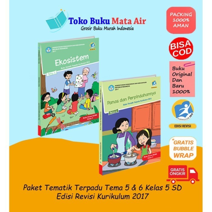 Jual Paket 2 Buku Sis Tematik Terpadu Sd/Mi Kelas 5 Rev 2018 ...