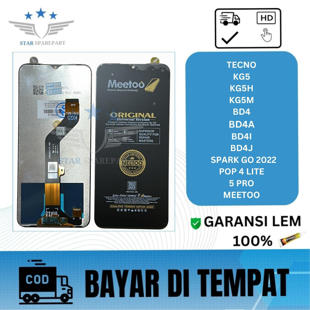 Jual LCD TOUCHSCREEN TECNO KG5 / KG5H / KG5M / BD4 / BD4A / BD4I / BD4J ...