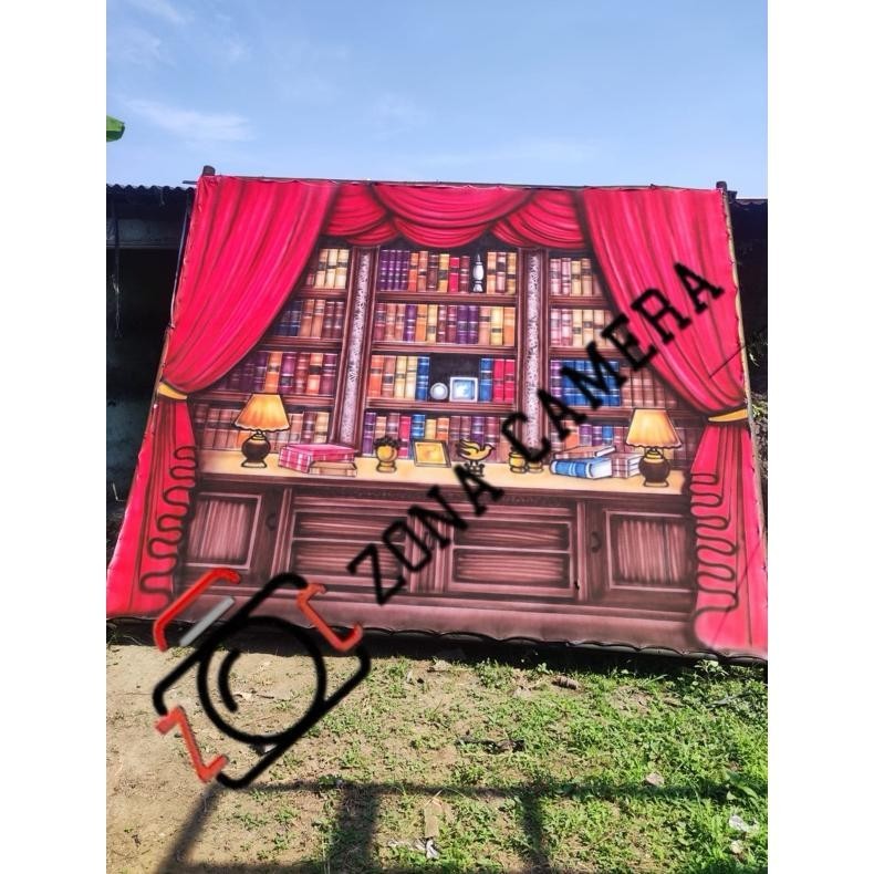 Jual [TERBARU] Background Wisuda / Rak Buku 3 x 2.5m Backdrop Rakbuku ...