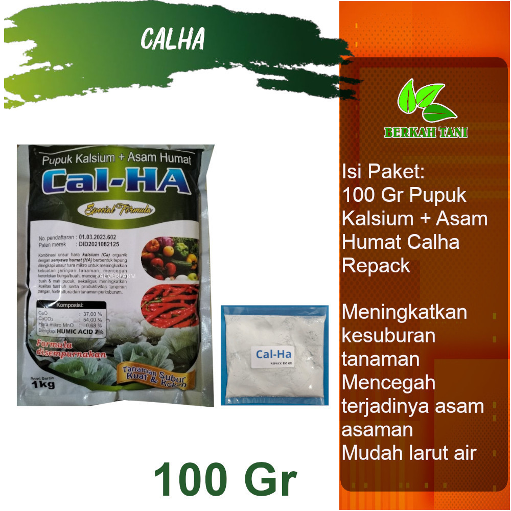 Jual CalHA 100 Gram Cal-HA 100 Gram Pupuk Kalsium Plus Asam Humat ...