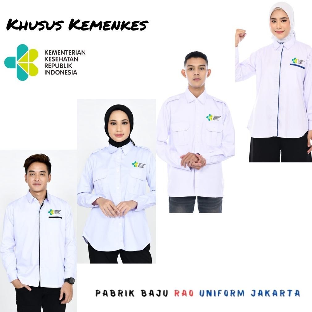 Jual Baju Kemeja Tactical Pria Lapangan Outdoor Putih Kemenkes Putih ...