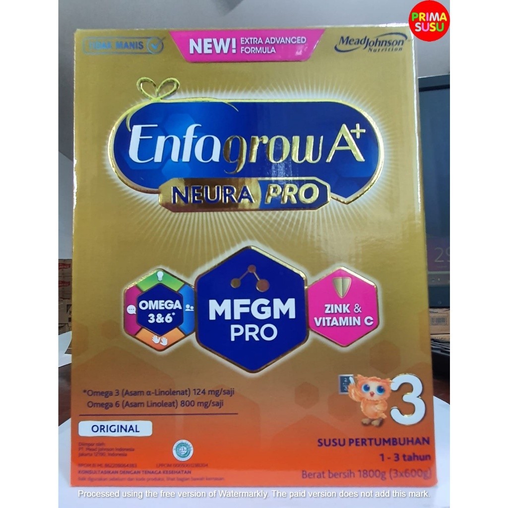 Jual ENFAGROW A+ 3 MFGM PWD 1800 gr Vanila Box | Shopee Indonesia
