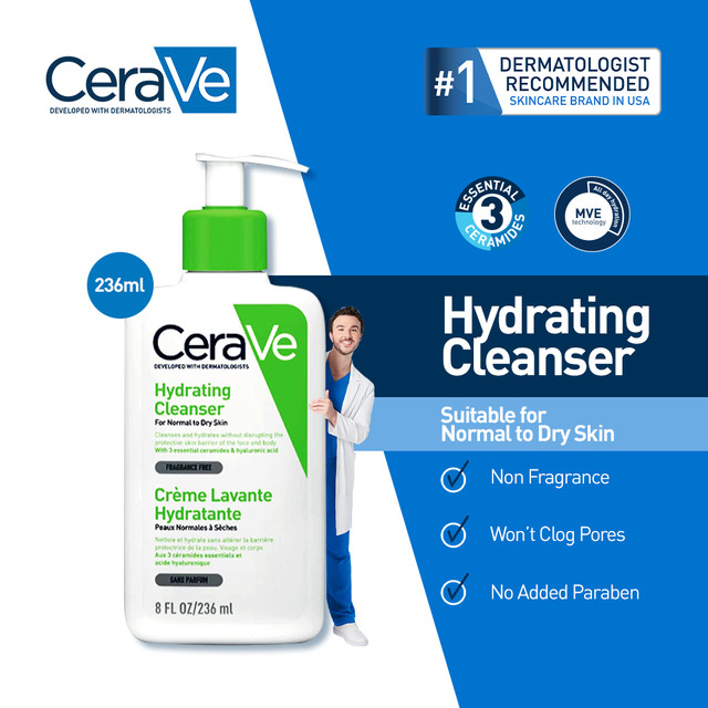 Jual CeraVe Hydrating Cleanser 236 ml Gentle Face Wash with Ceramide