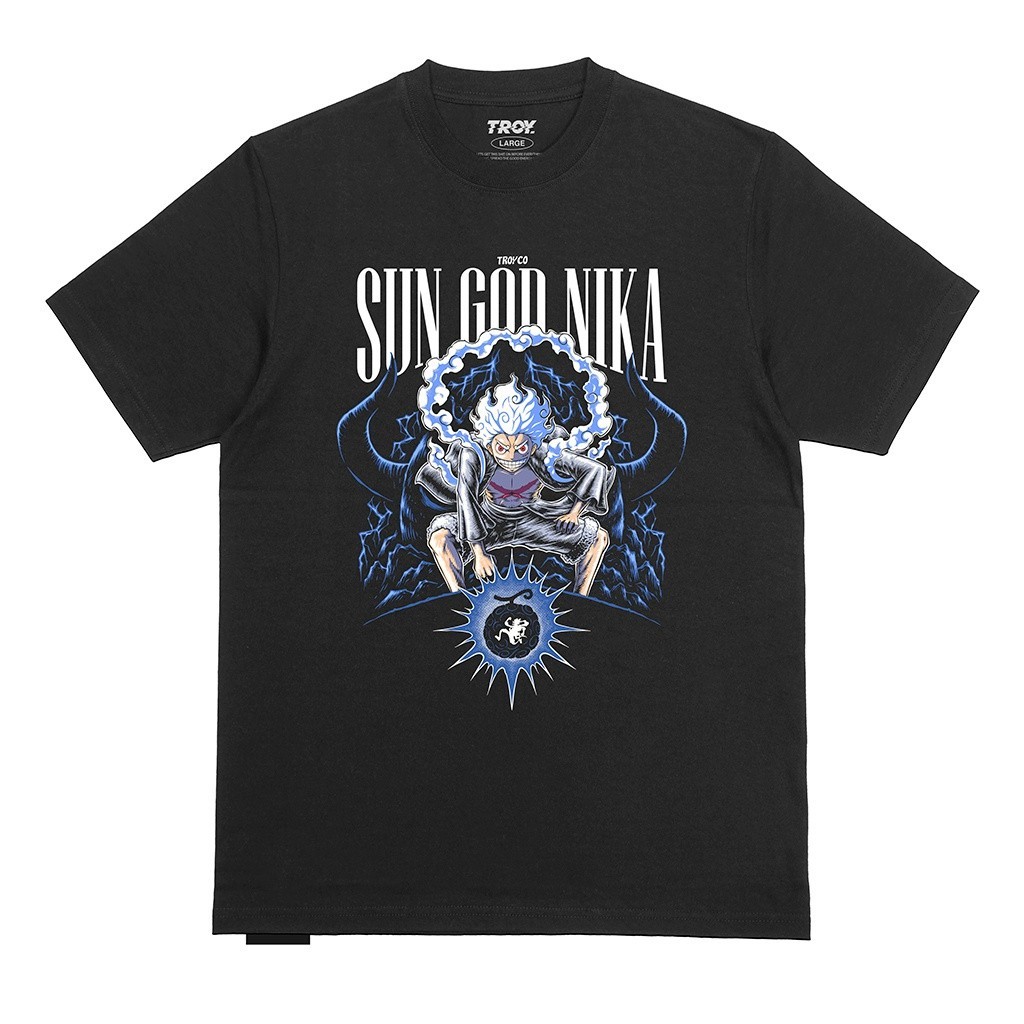 Jual Troy Company Tshirt Kaos Hitam One Piece Luffy God Nika MT 2381 ...