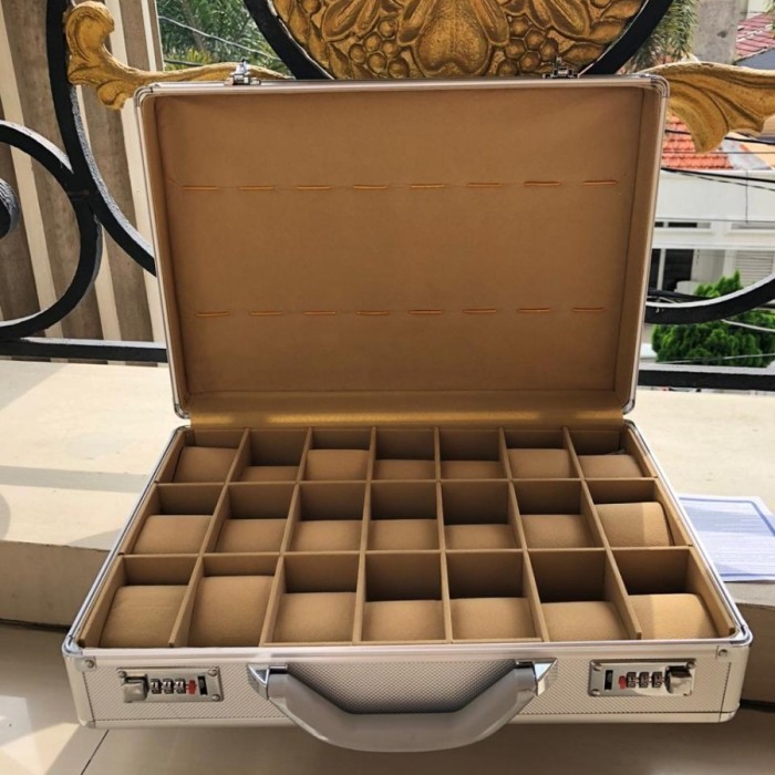 Jual Box Koper Jam Tangan Alumunium Isi 21 // Buka Kotak Pakai Kode ...