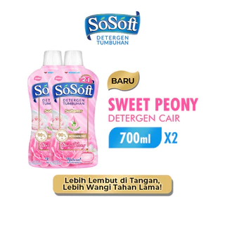 Sosoft Deterjen Cair Sweet Peony Natural Perfume Botol 700 ml x2