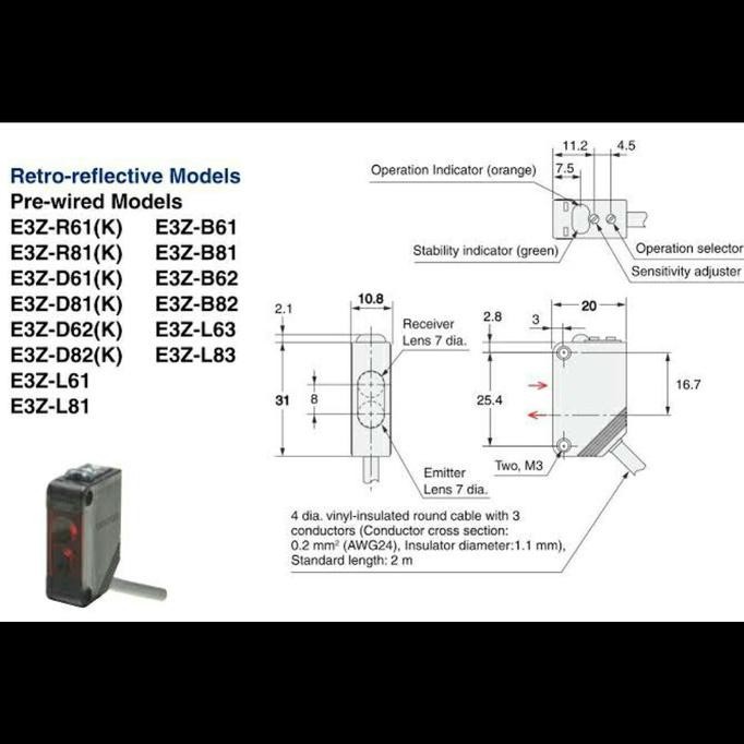 Jual [ Bv ] Photo Sensor E3Z R61 + Reflector Omron Original !! Ready ...