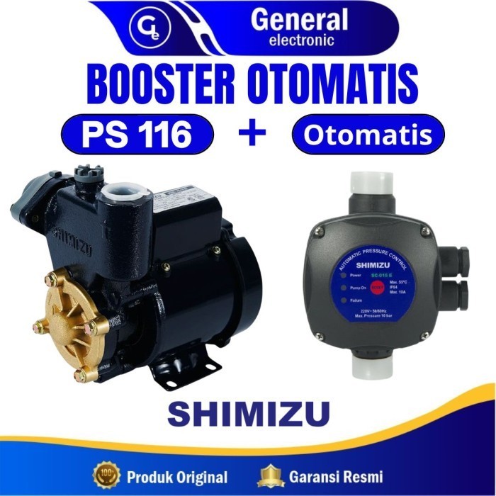 Jual NEW SERIES POMPA AIR PENDORONG BOOSTER OTOMATIS SHIMIZU PS 116 BIT ...