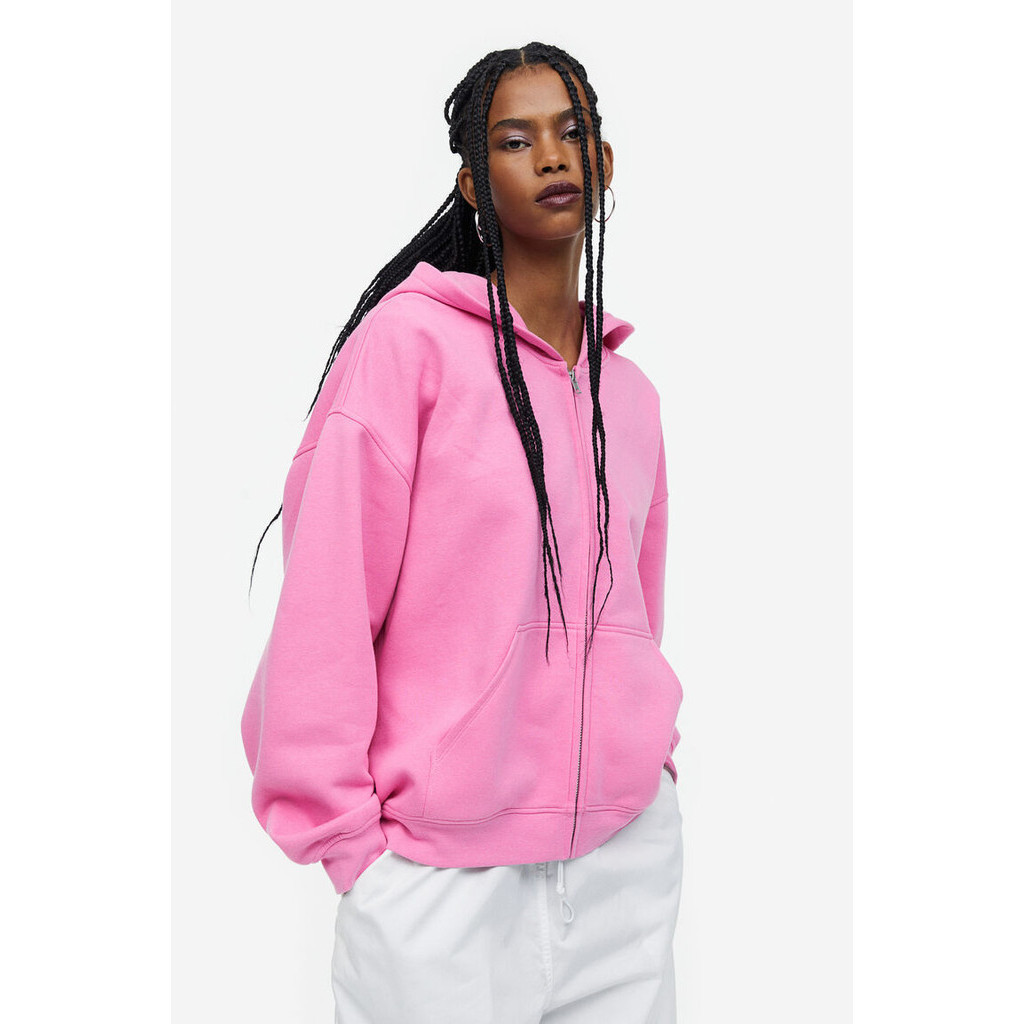 H&M Wanita Oversized zip-through hoodie